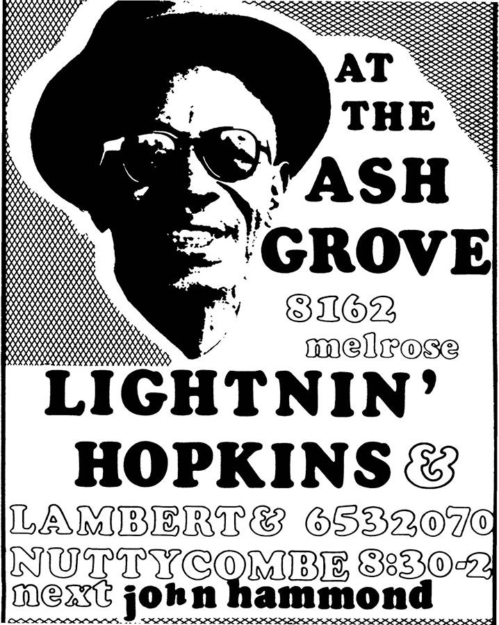 Lightnin' Hopkins at the Ash Grove Poster