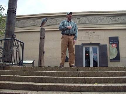 Park Director Bill Bomar at the entrance of the Moundville Museum