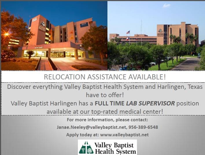 Valley Baptist  - Lab Supervisor
