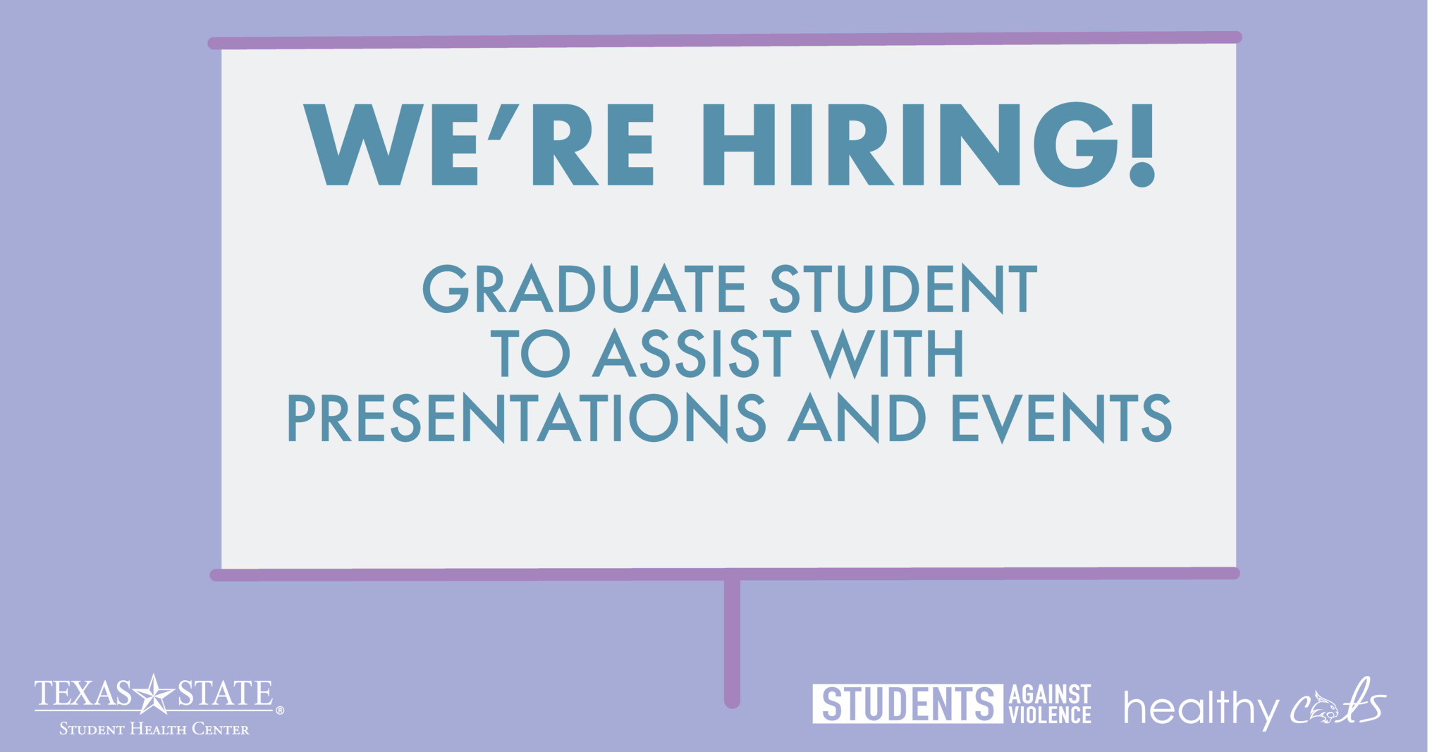 "We're Hiring! Graduate Student to Assist with Presenting"