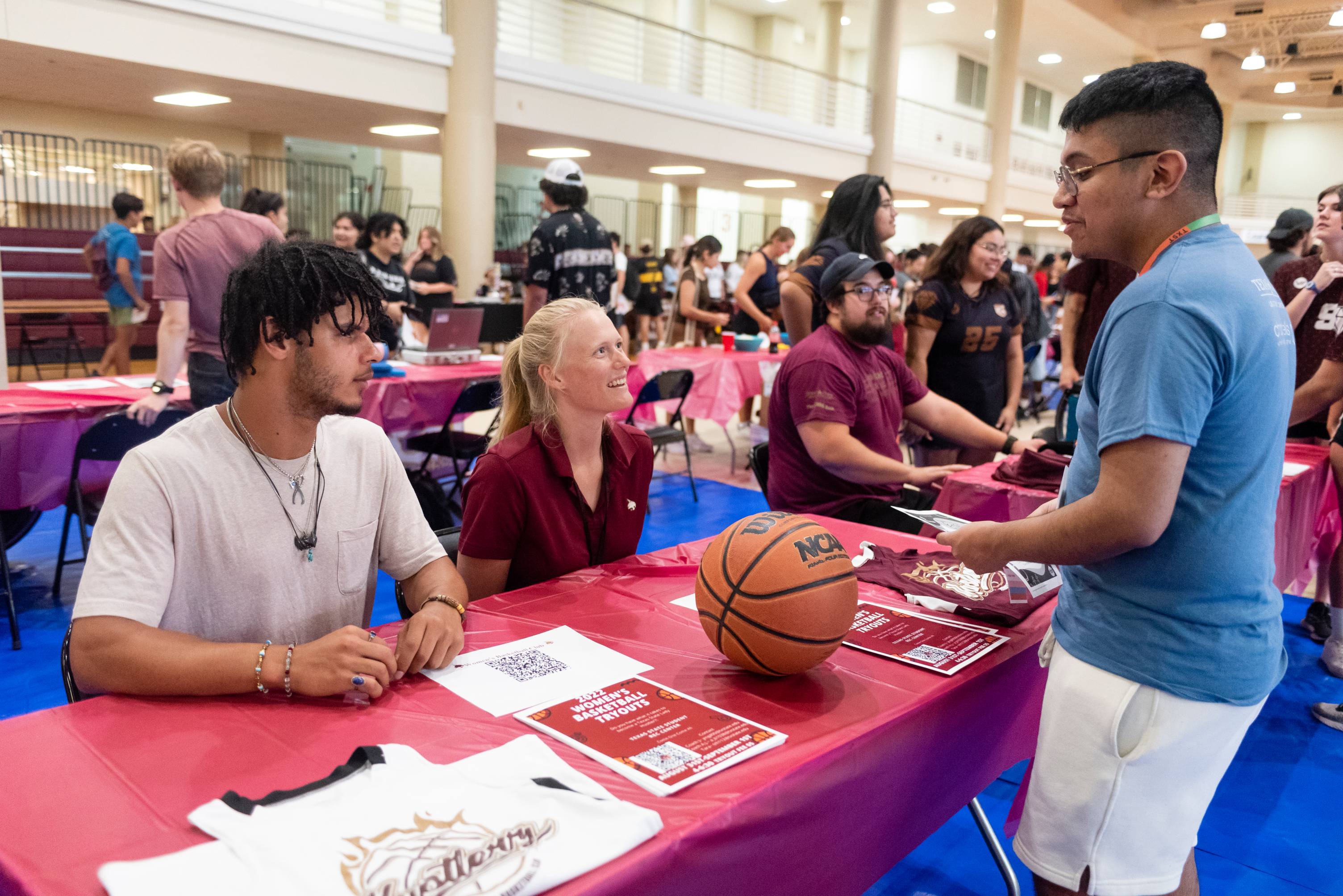 Campus Recreation staff meeting with students