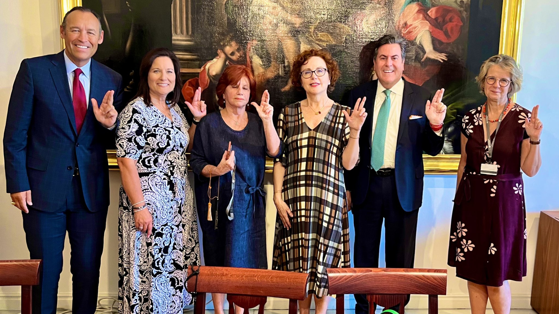 President Damphousse and Beth Damphousse with TSUS Chancellor McCall meeting with dignitaries in Madrid