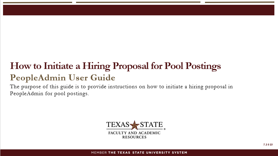 How to Initiate a Hiring Proposal for Pool Postings