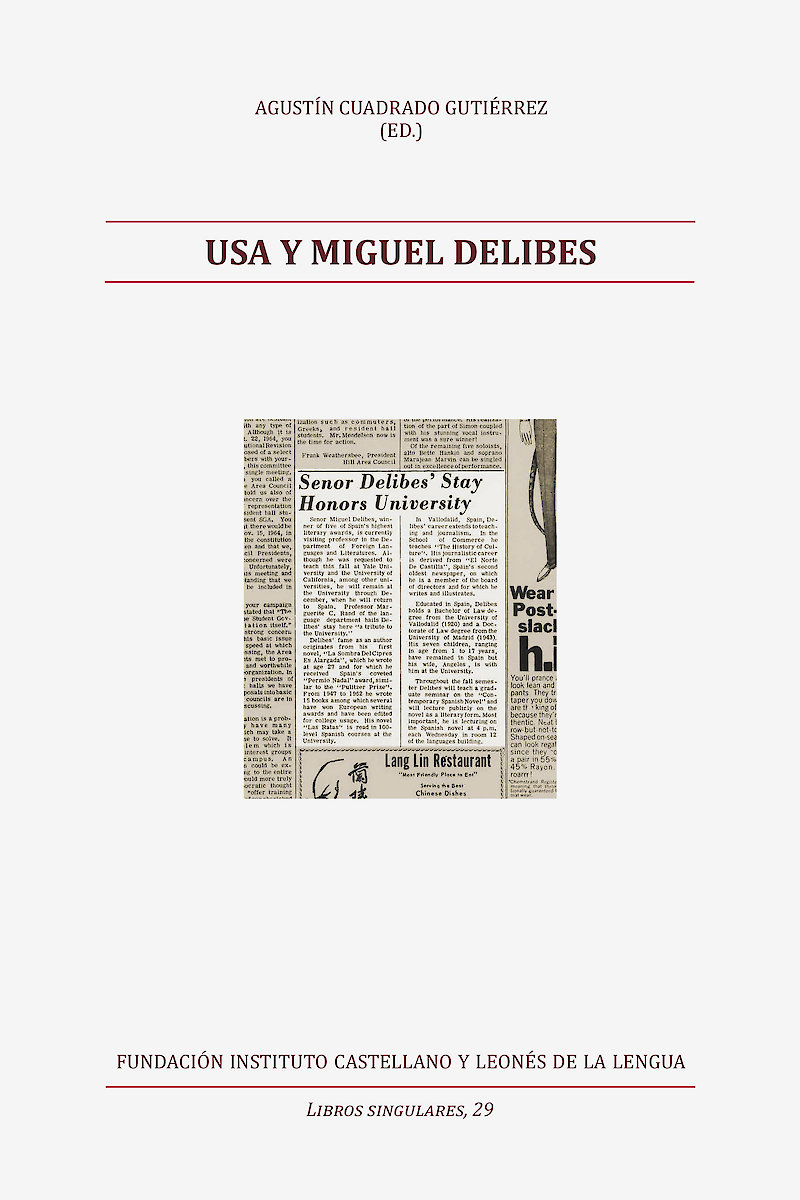 Cover of "USA Y MIGUEL DELIBES", Agustín Cuadrado Gutiérrez (Ed.)