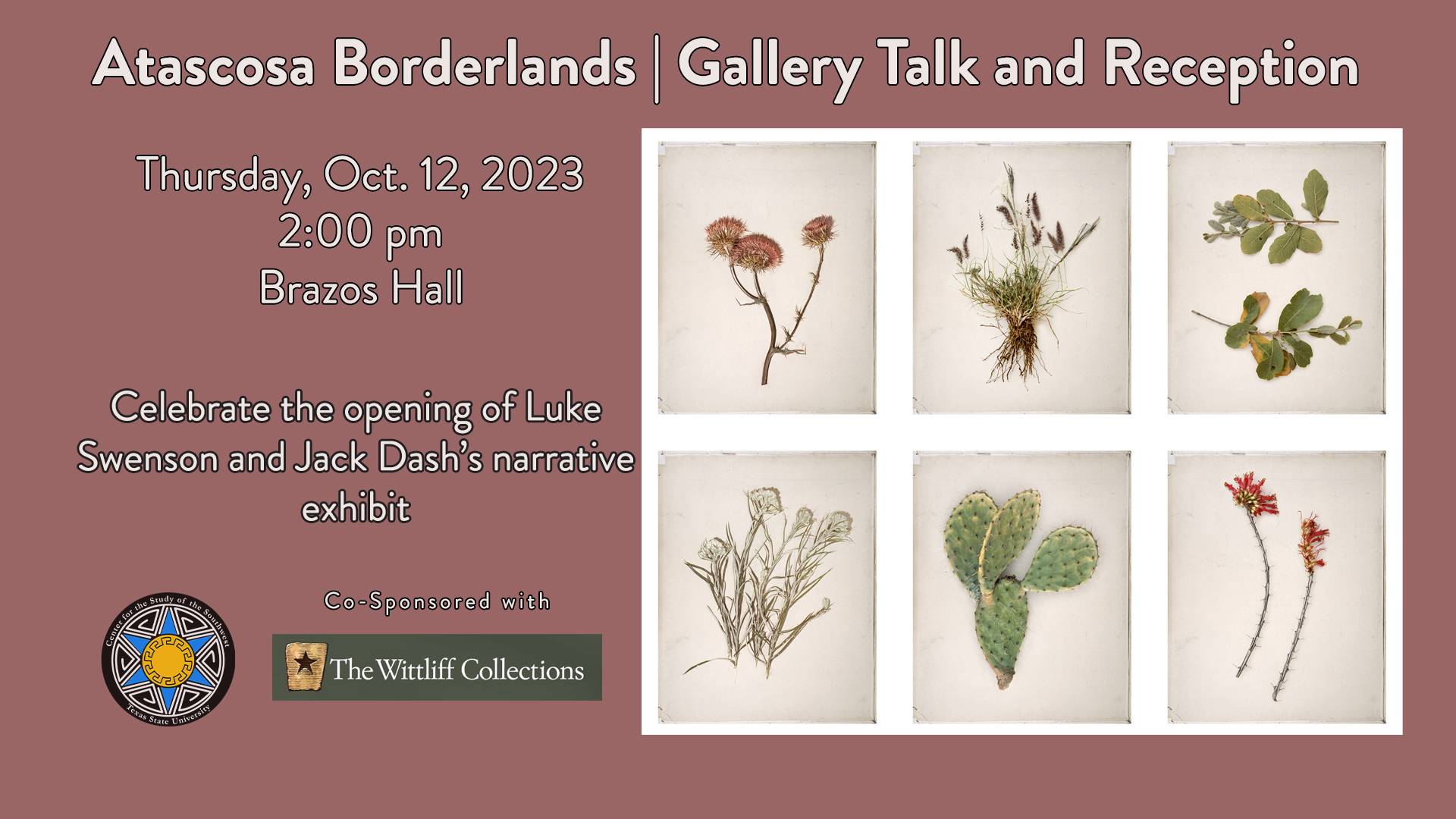 Atascosa Borderlands Gallery Talk and Reception 