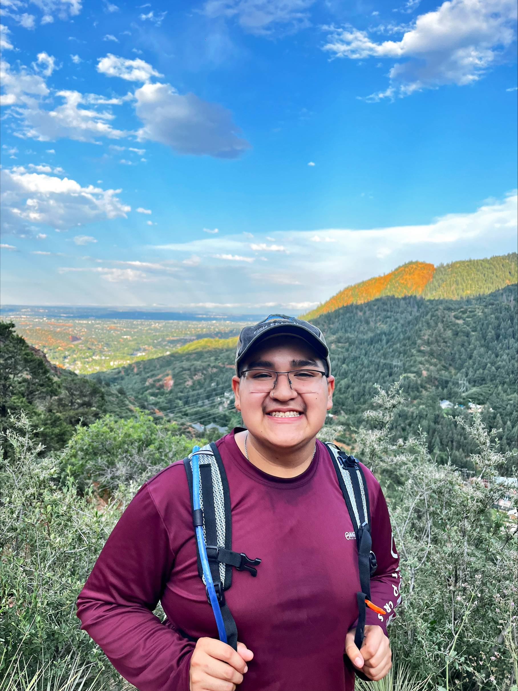 Picture of man standing in front of canyon 