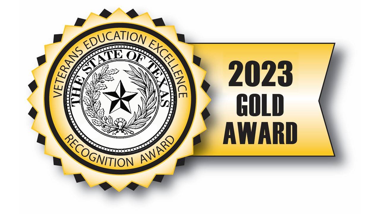 graphic of gold ribbon reading "2023 gold award"
