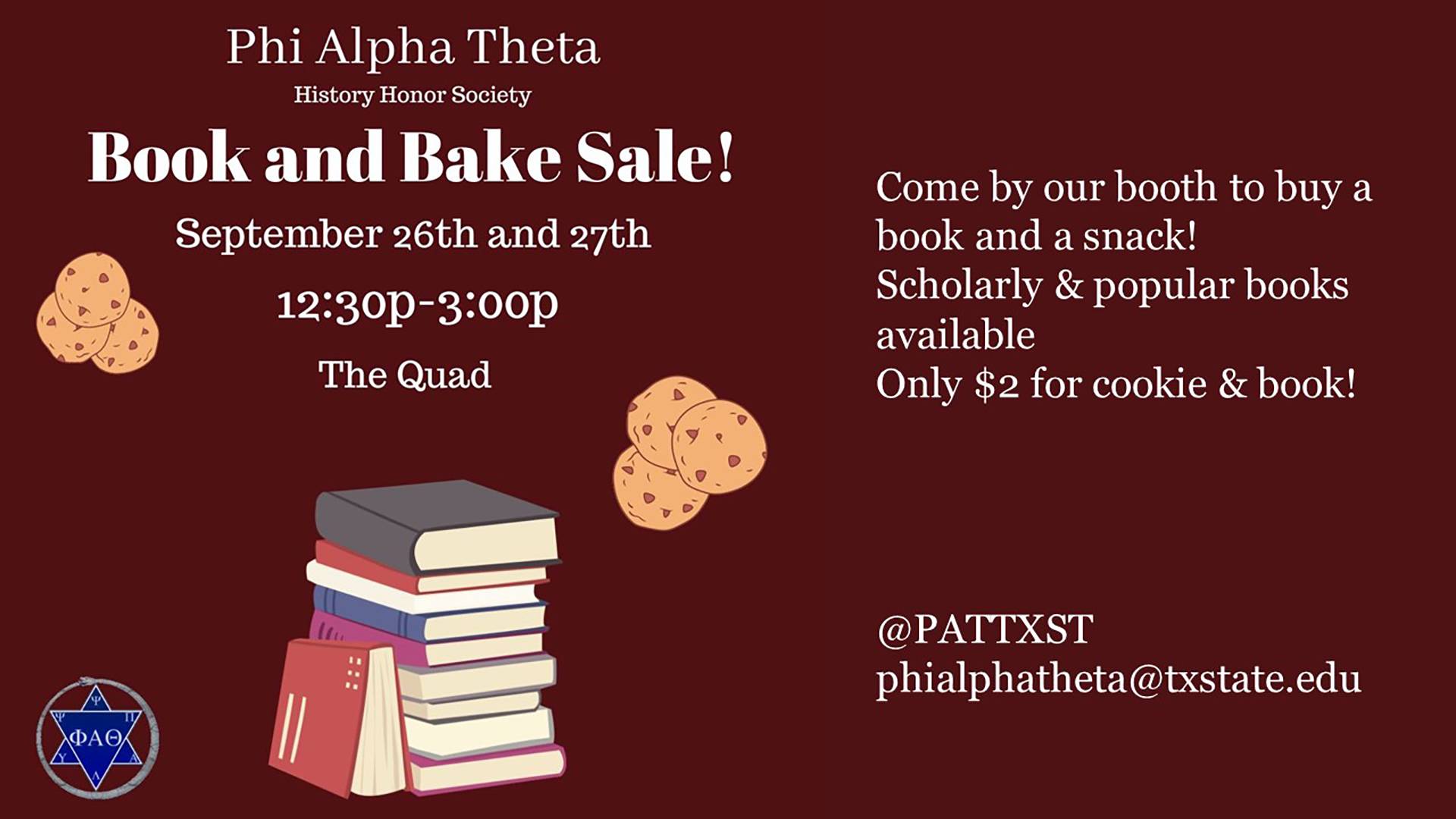 PAT Books and Bake Sale