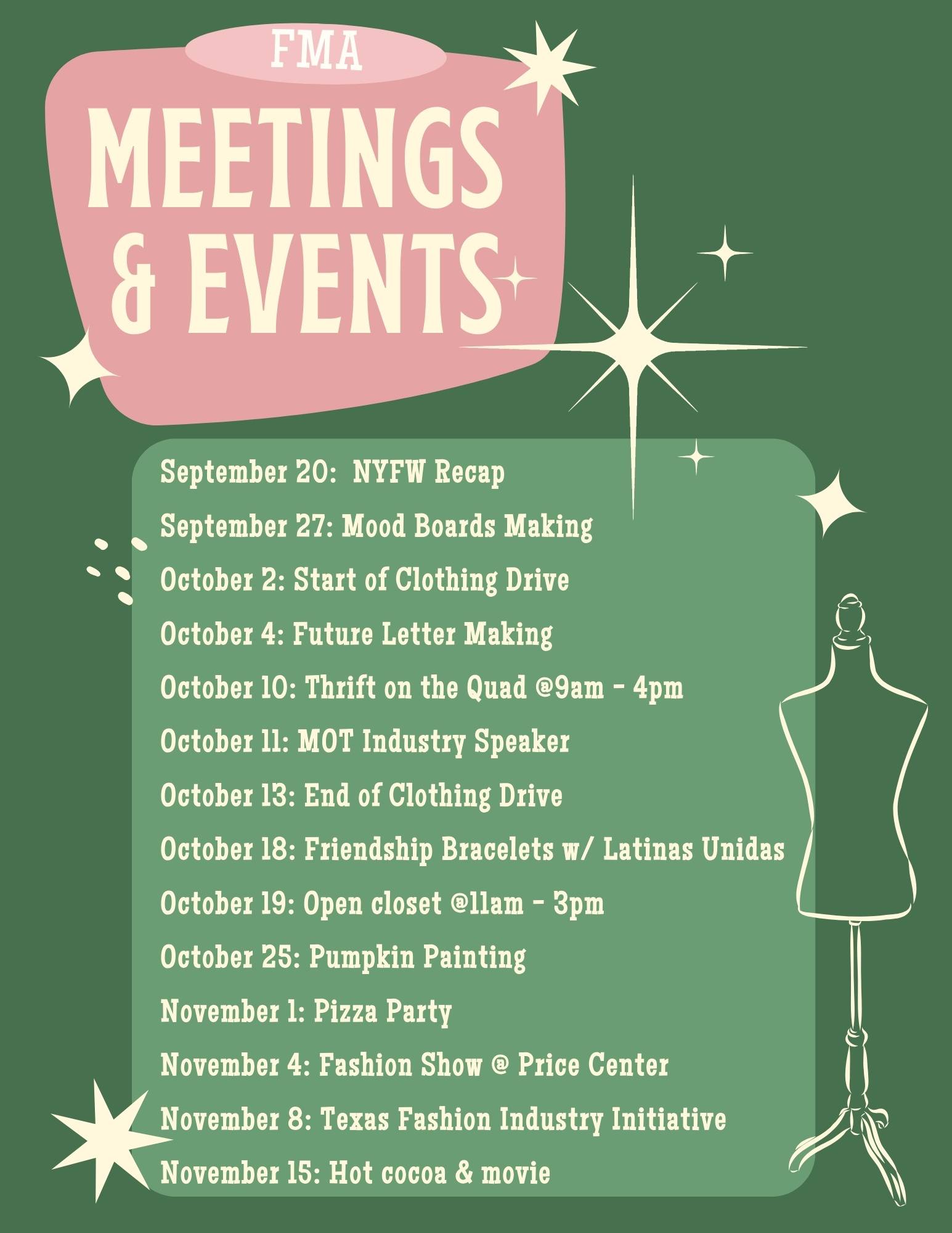 Fma meetings and events