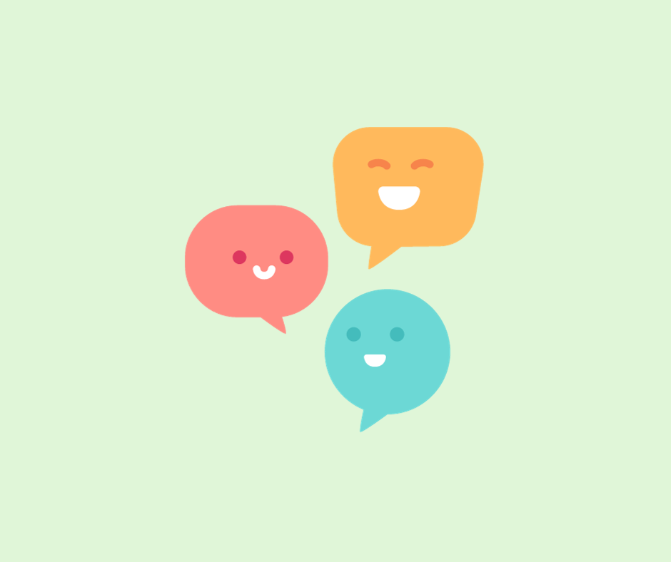 Text bubbles with faces 