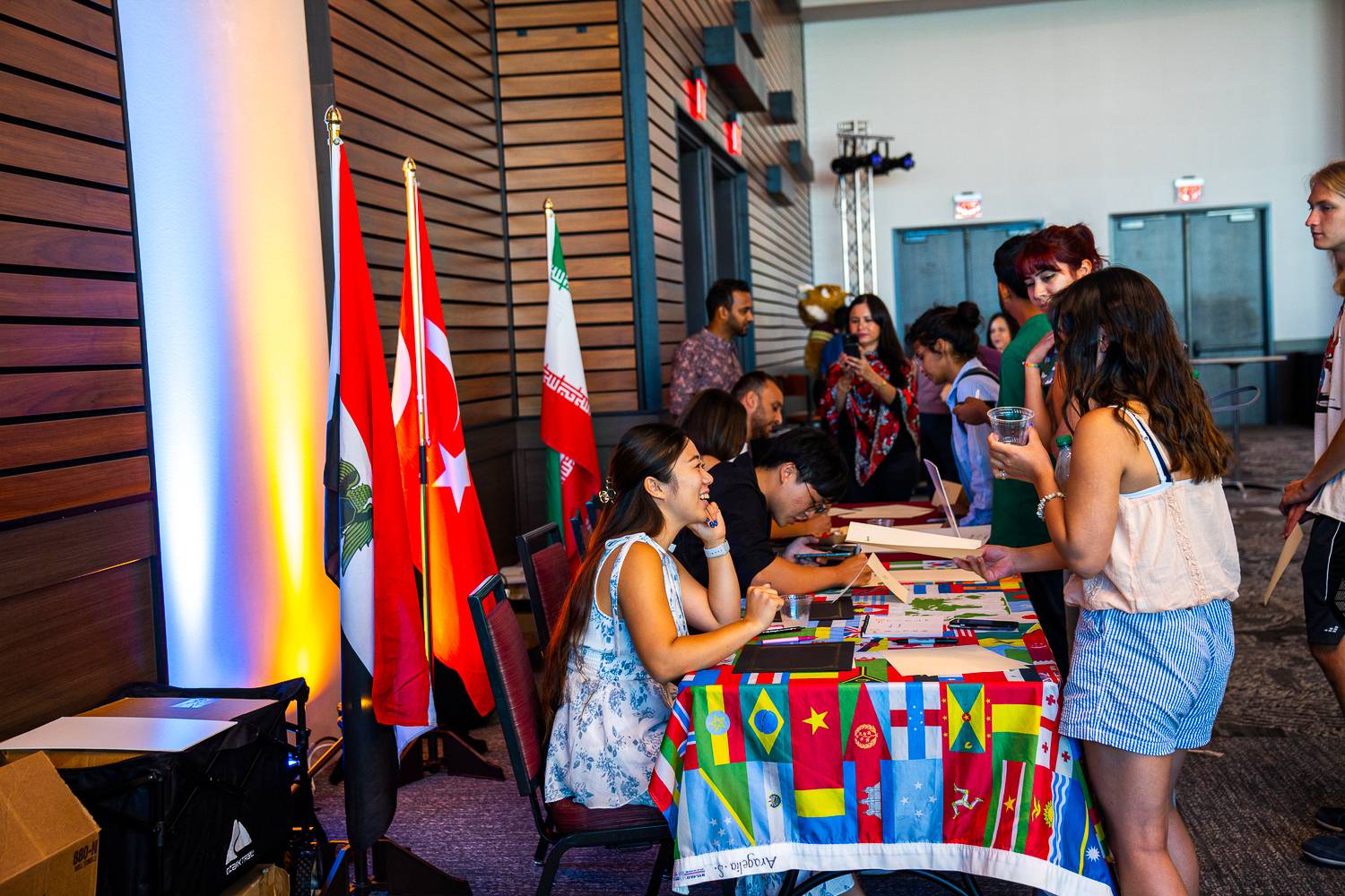 Group of international students at an event