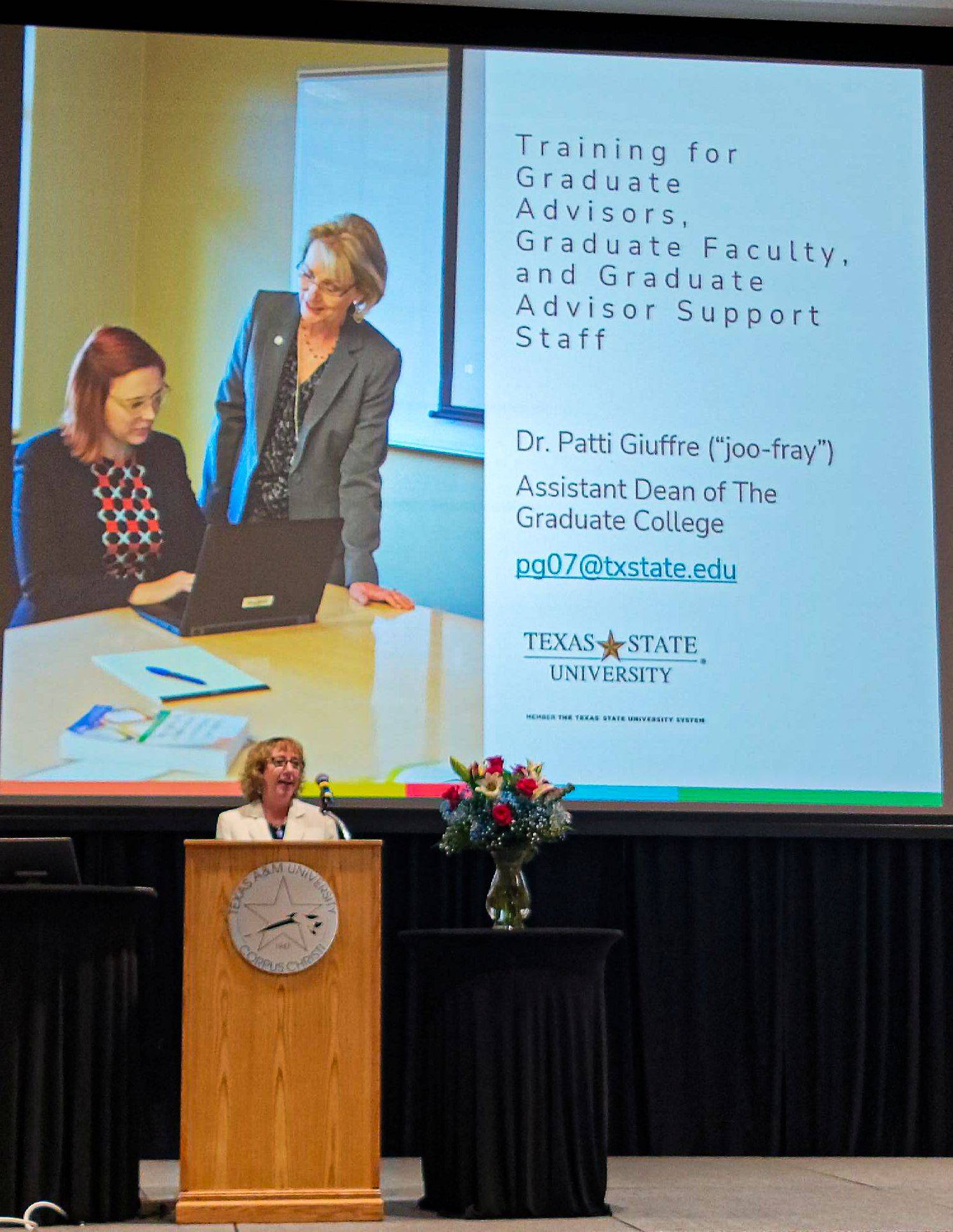 Patti Giuffre presenting