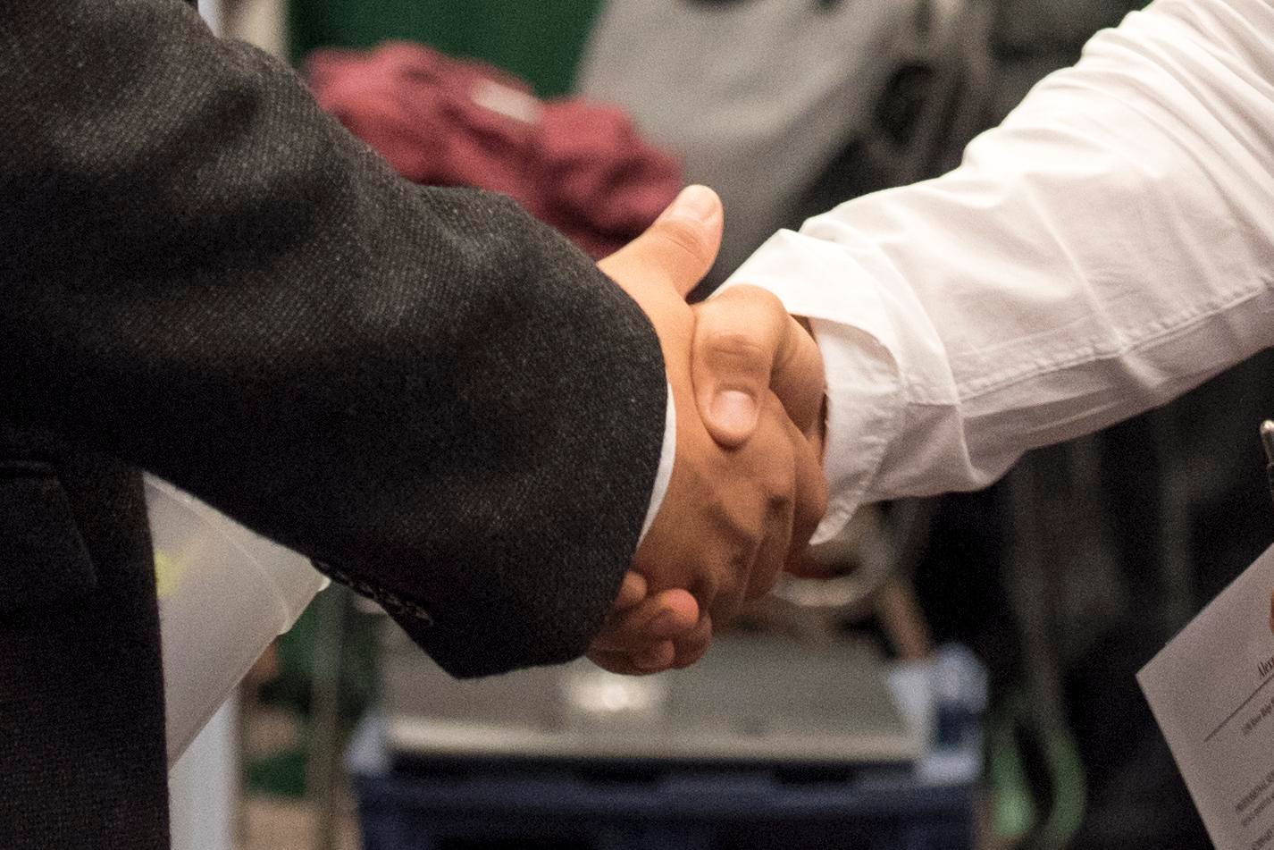 Handshake among colleagues