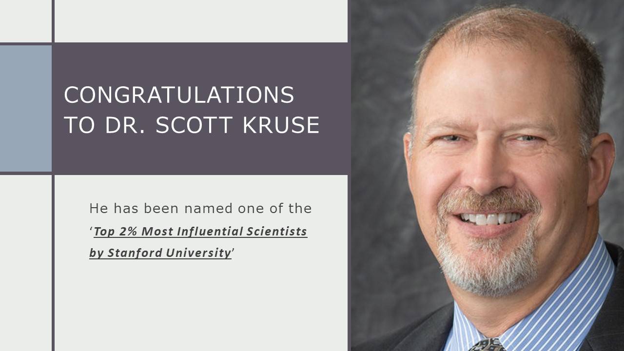Congratulations to Dr. Scott Kruse on being named 'Top 2% Most Influential Scientists' by Stanford University