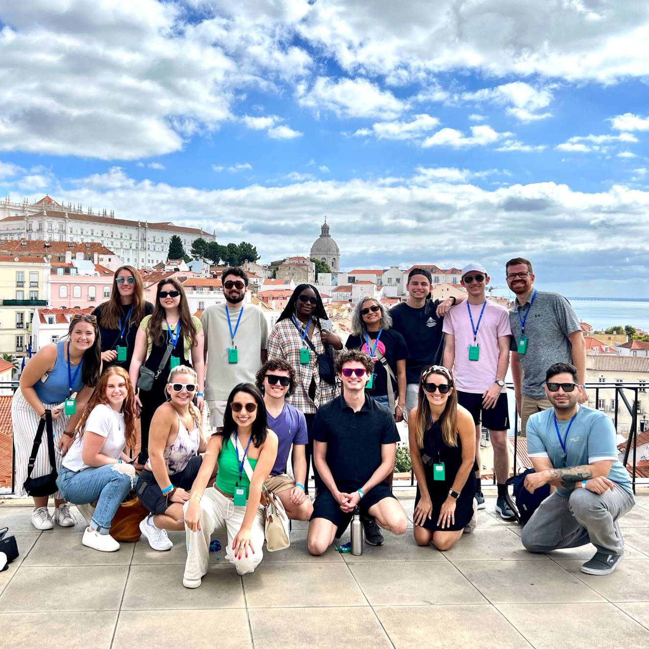 Group of Texas State students posing in a group photo in Portugal