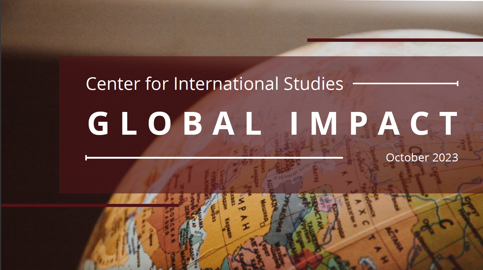 Global Impact Newsletter logo on top of image of a globe