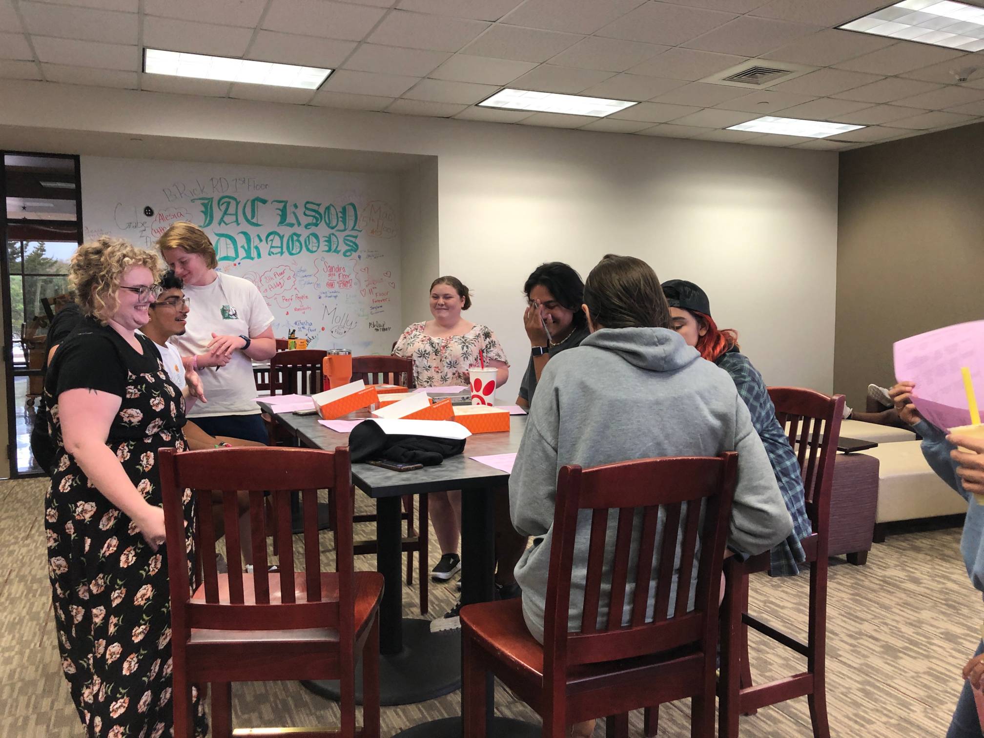 Group of students and faculty gathered together in a group