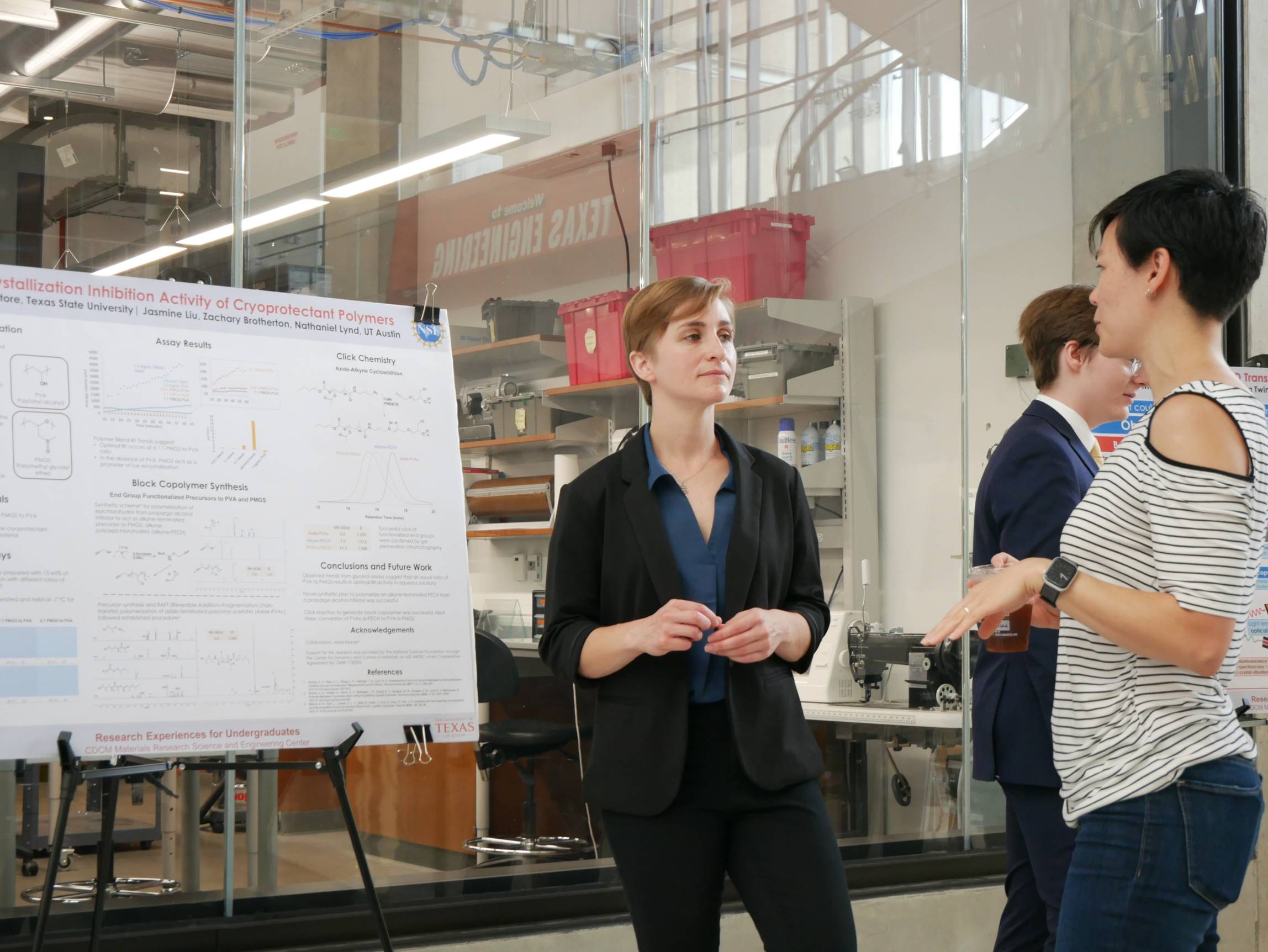 Madeleine Pastore in Dr. Nate Lynd's lab