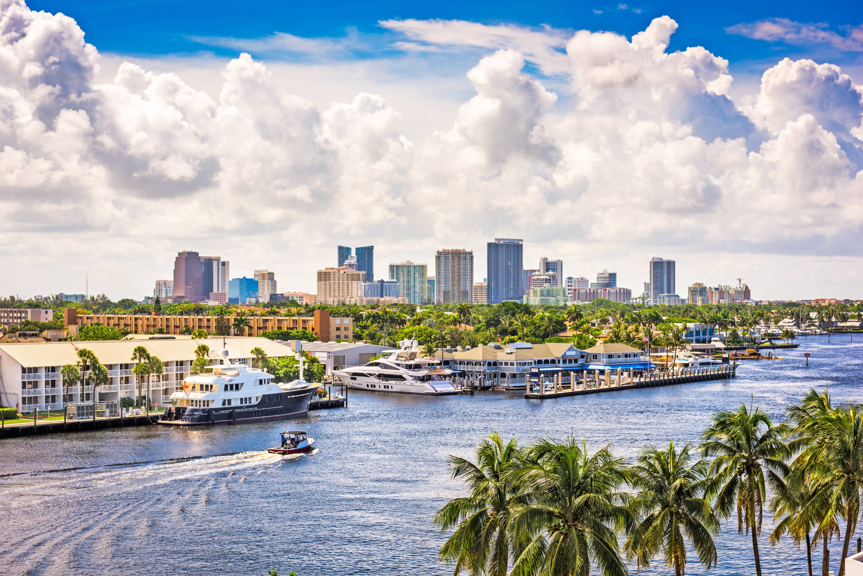 a skyline view of fort Lauderdale florida with water image