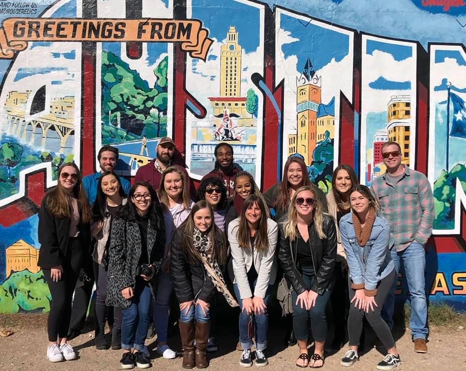 Students on a trip to Austin