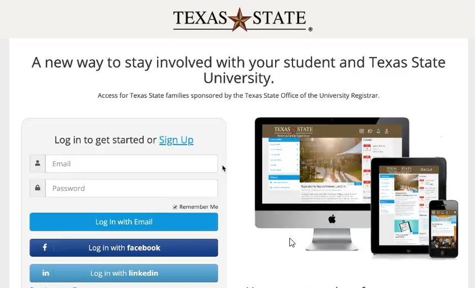 Image of the Bobcat Family Portal Main Page