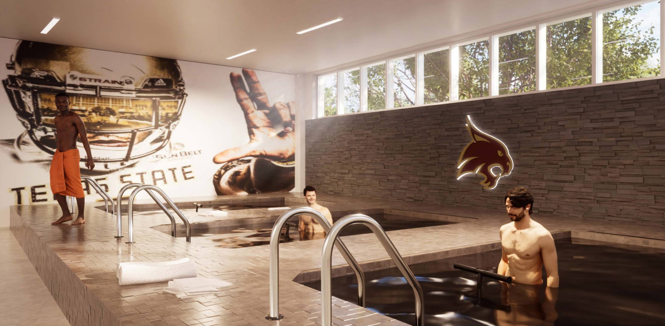 Training room therapy pools concept rendering