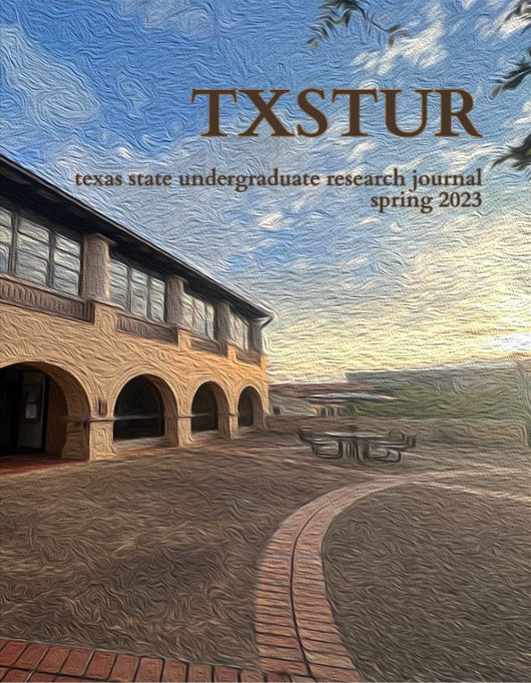 Cover image with building and picnic table for spring 2023 issue
