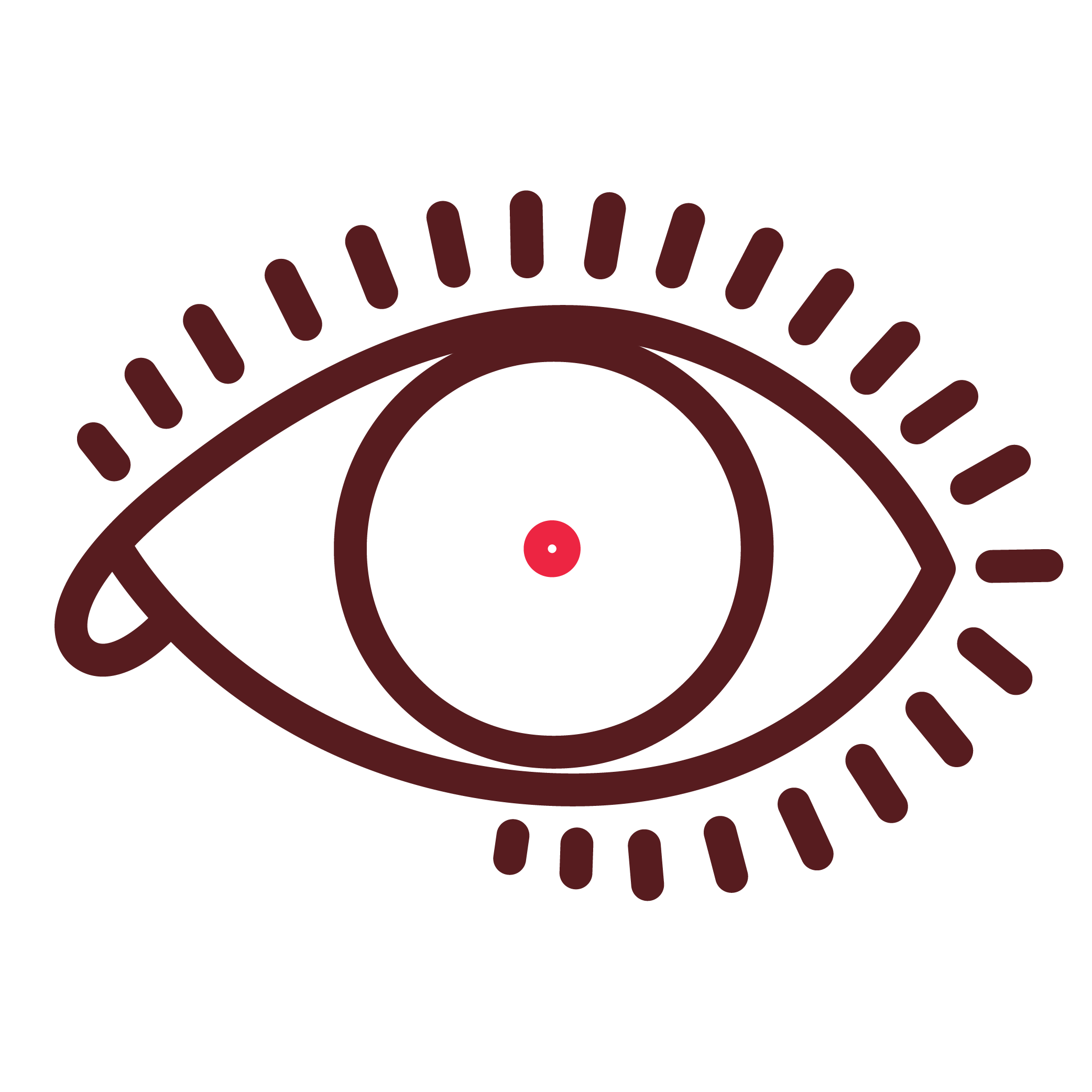 Image of an eye with dilated pupil