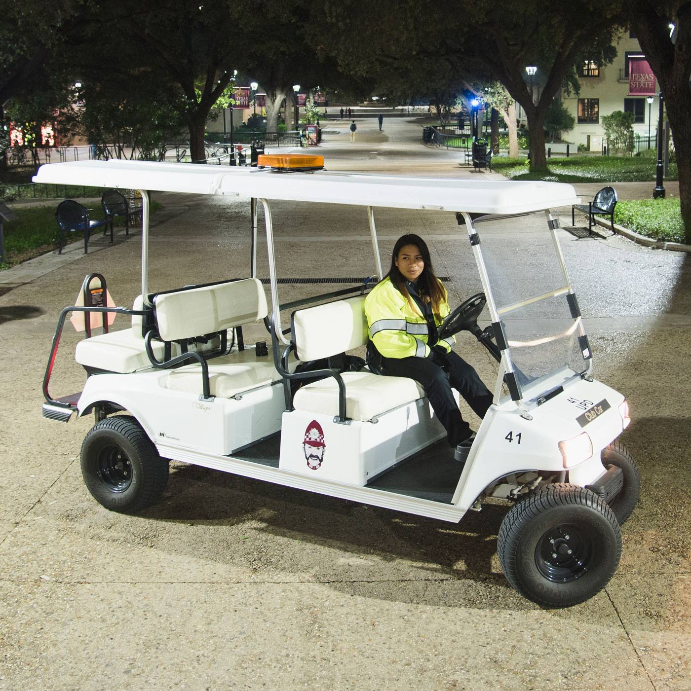 Bobcat Bobbies ride carts around campus