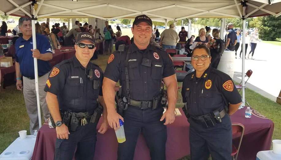 Police officers at a University event