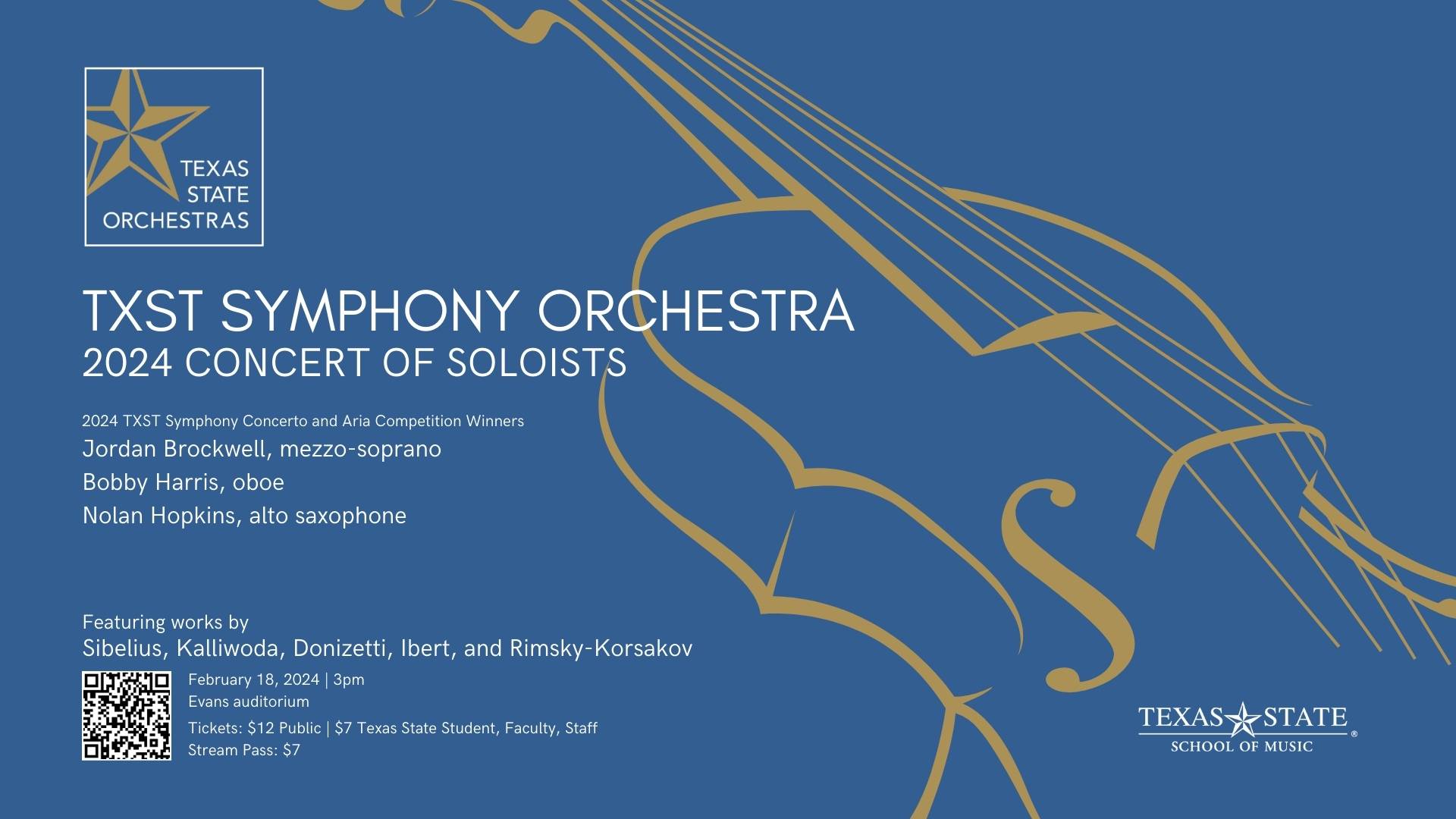 TXST Symphony Concert of Soloists Poster