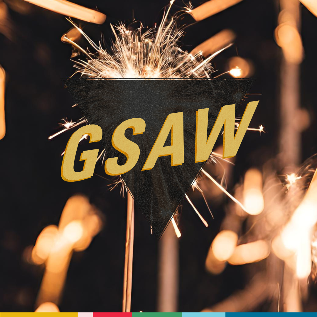 GSAW Logo with sparklers in the background