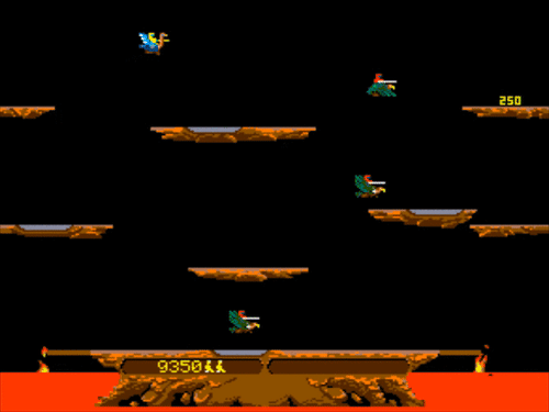 Animation of Joust Arcade game gameplay