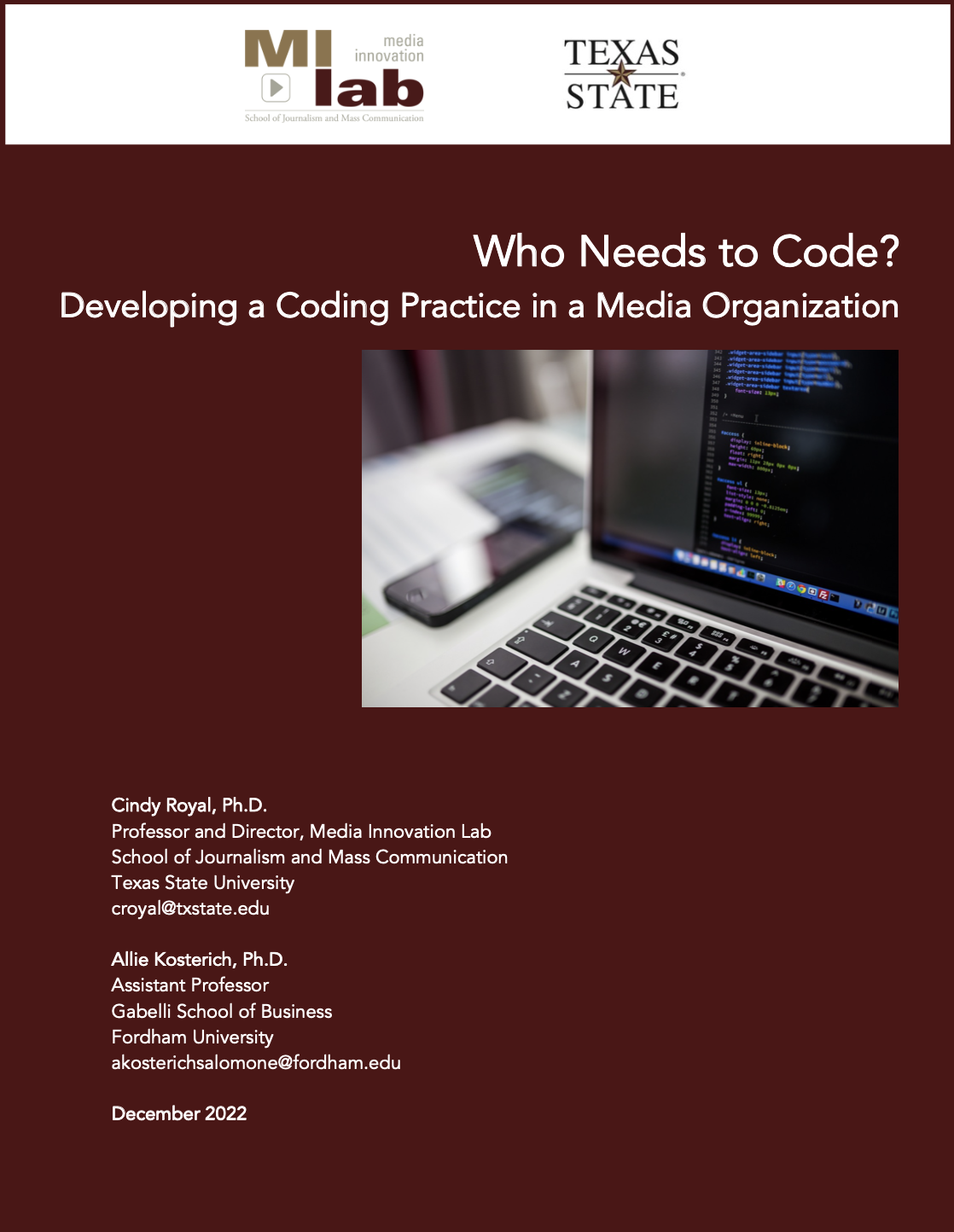 Who Needs to Code Report Cover