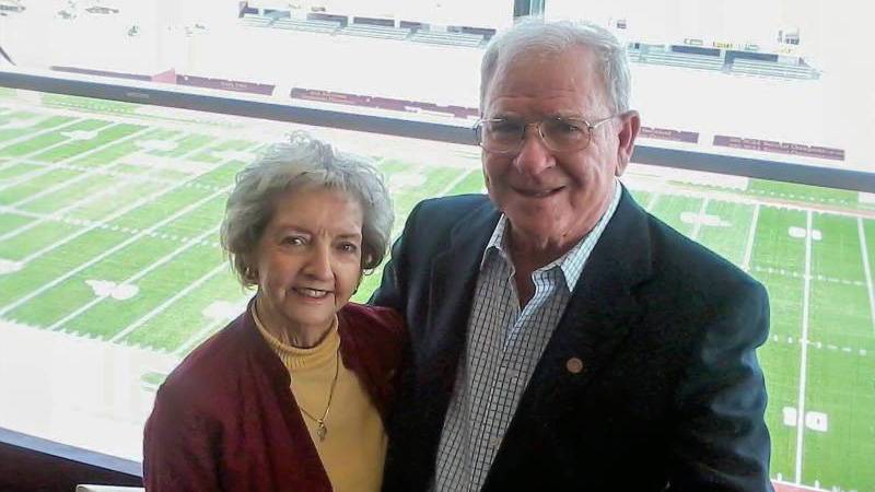Jim and Ann Nell Gann at Bobcat Stadium