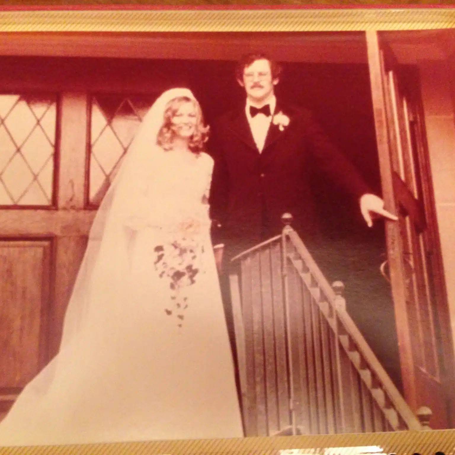 vintage photograph of a couple at their wedding