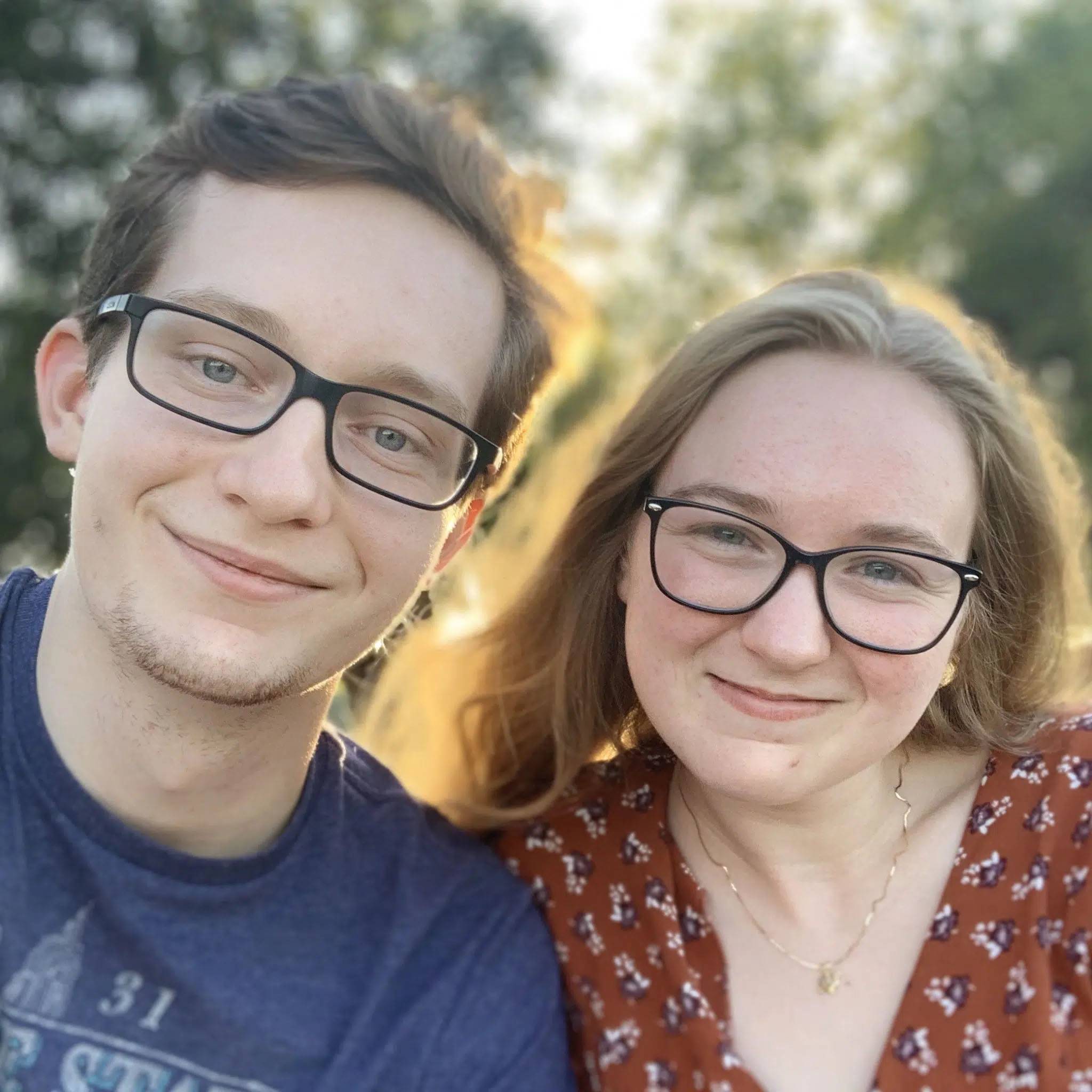 Selfie of couple together smiling