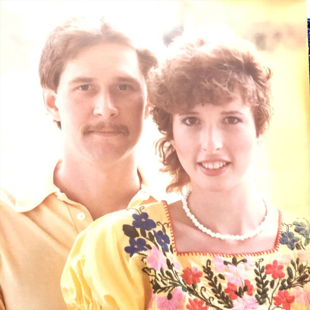 vintage photo of couple smiling 