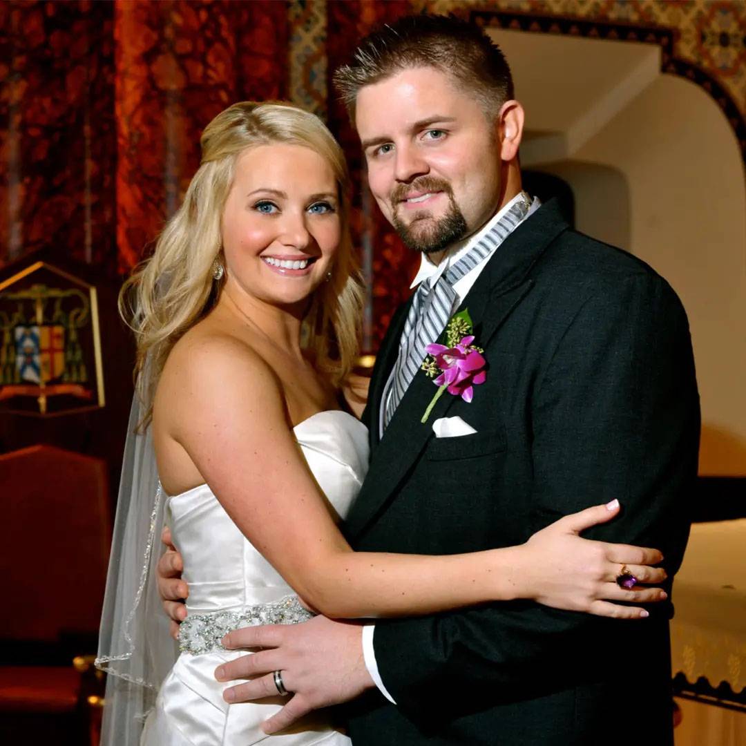 photo of a couple at a wedding