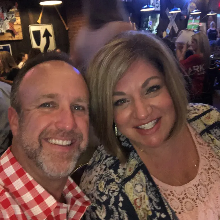 photo of the couple at a restaurant