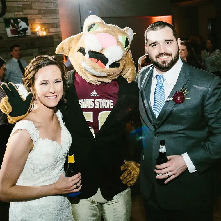 photo of couple at wedding with boko