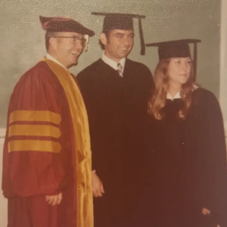 photo of couple at their graduation