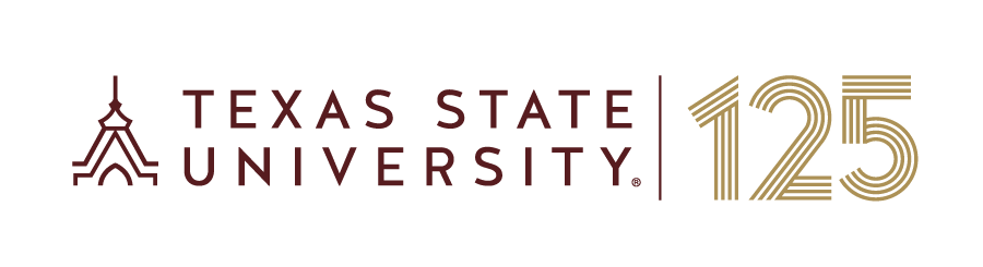 Texas state university 125 anniversary logo