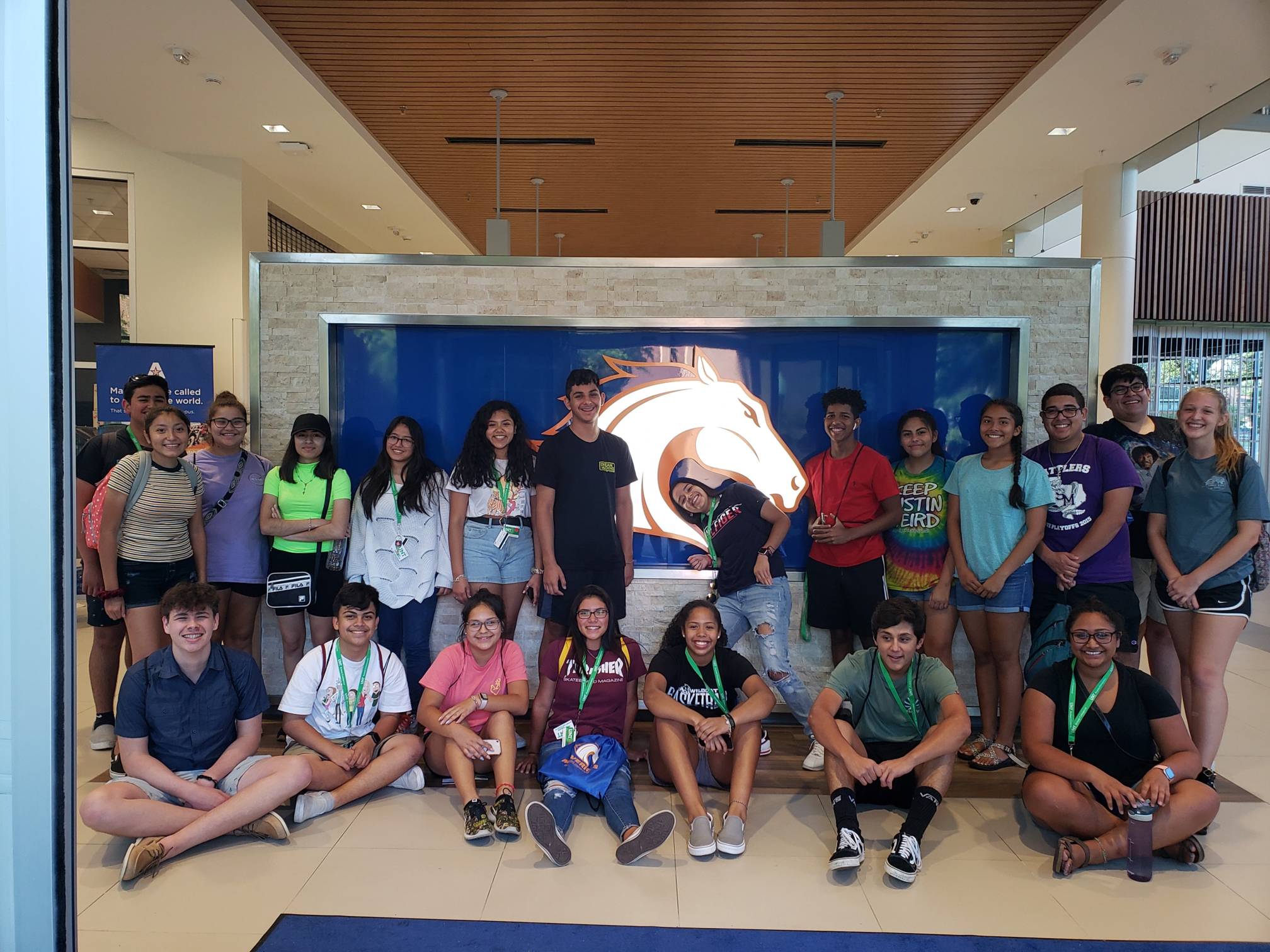 group of talent search participants posing