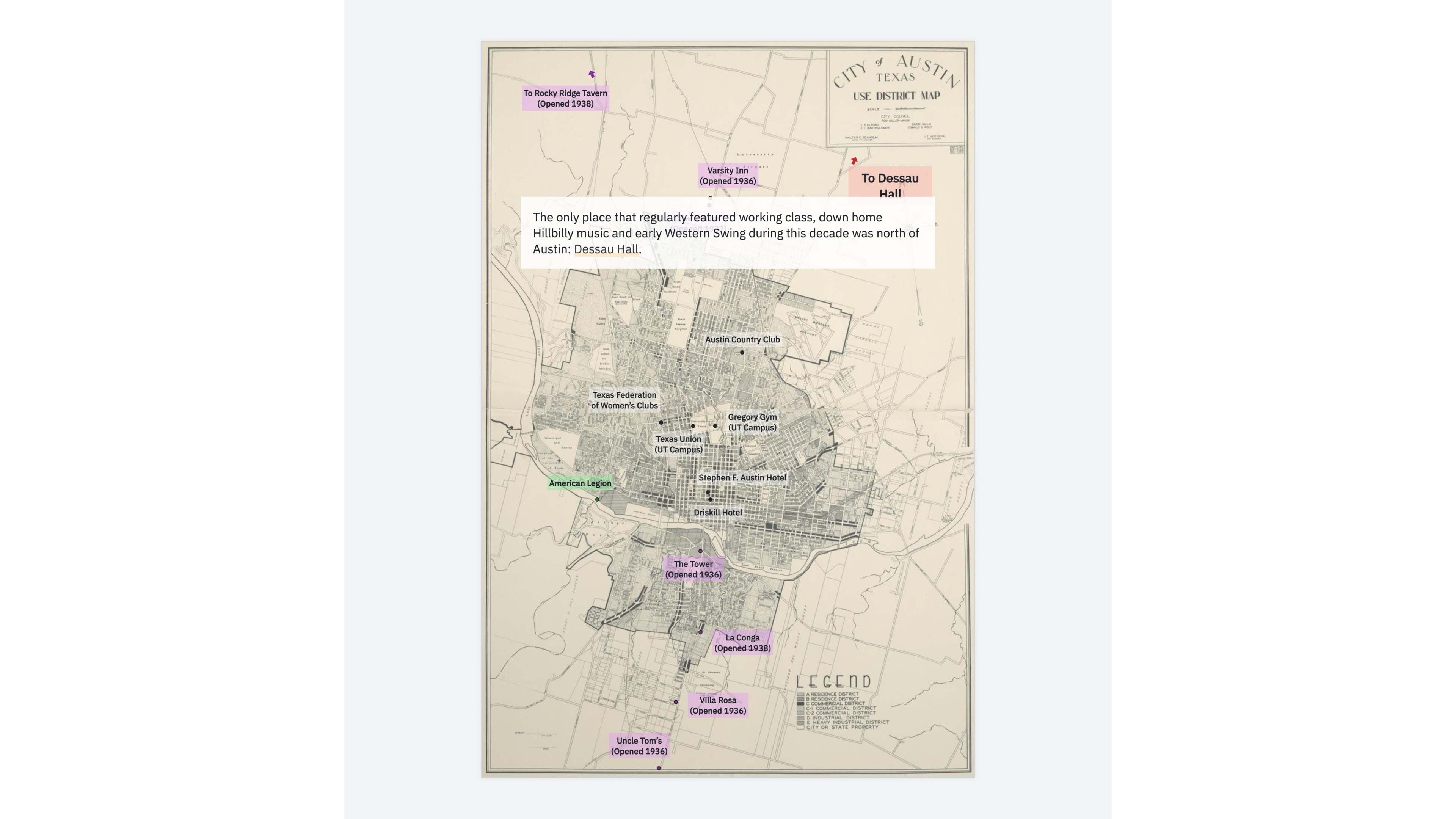 Austin club map