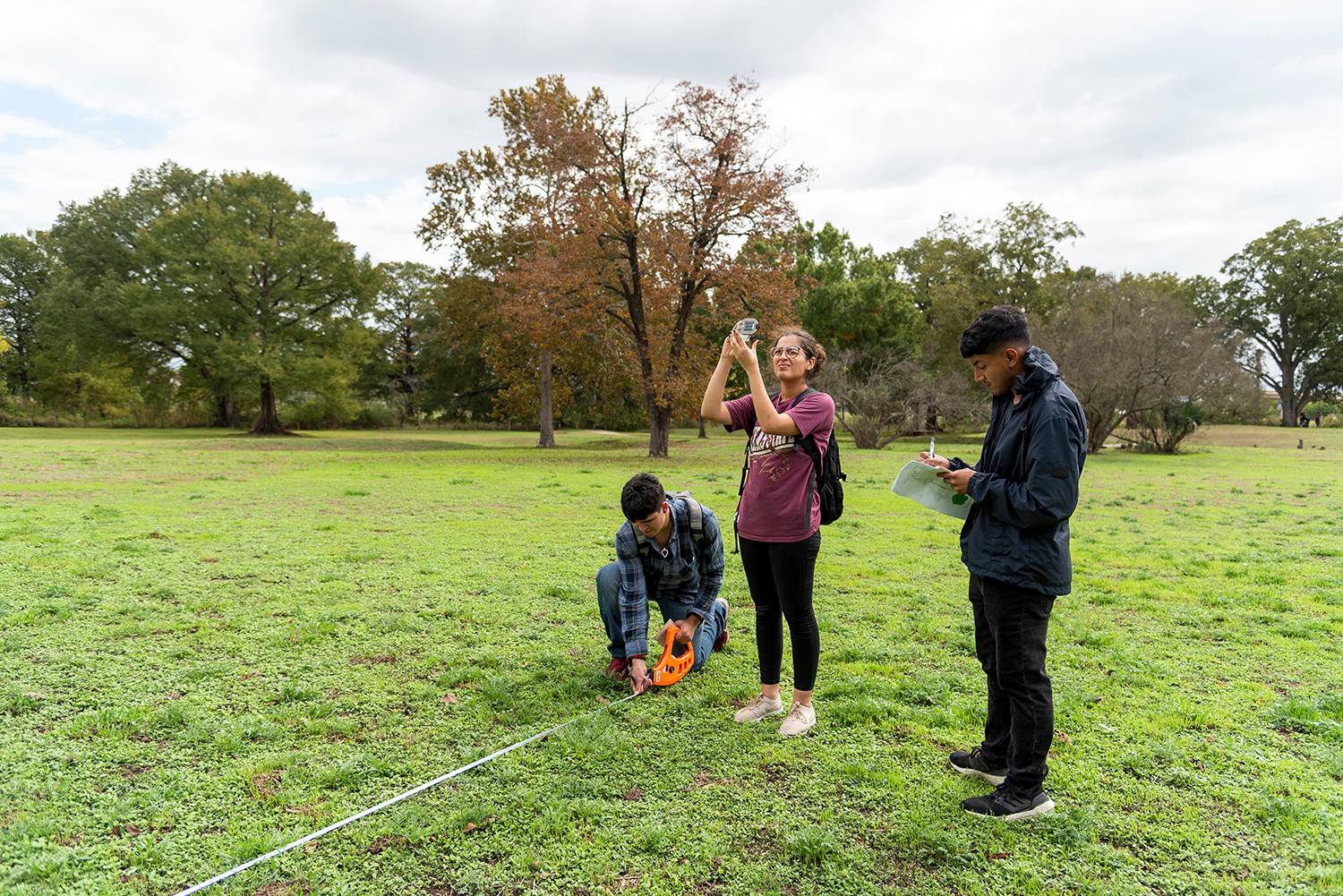 students in nature