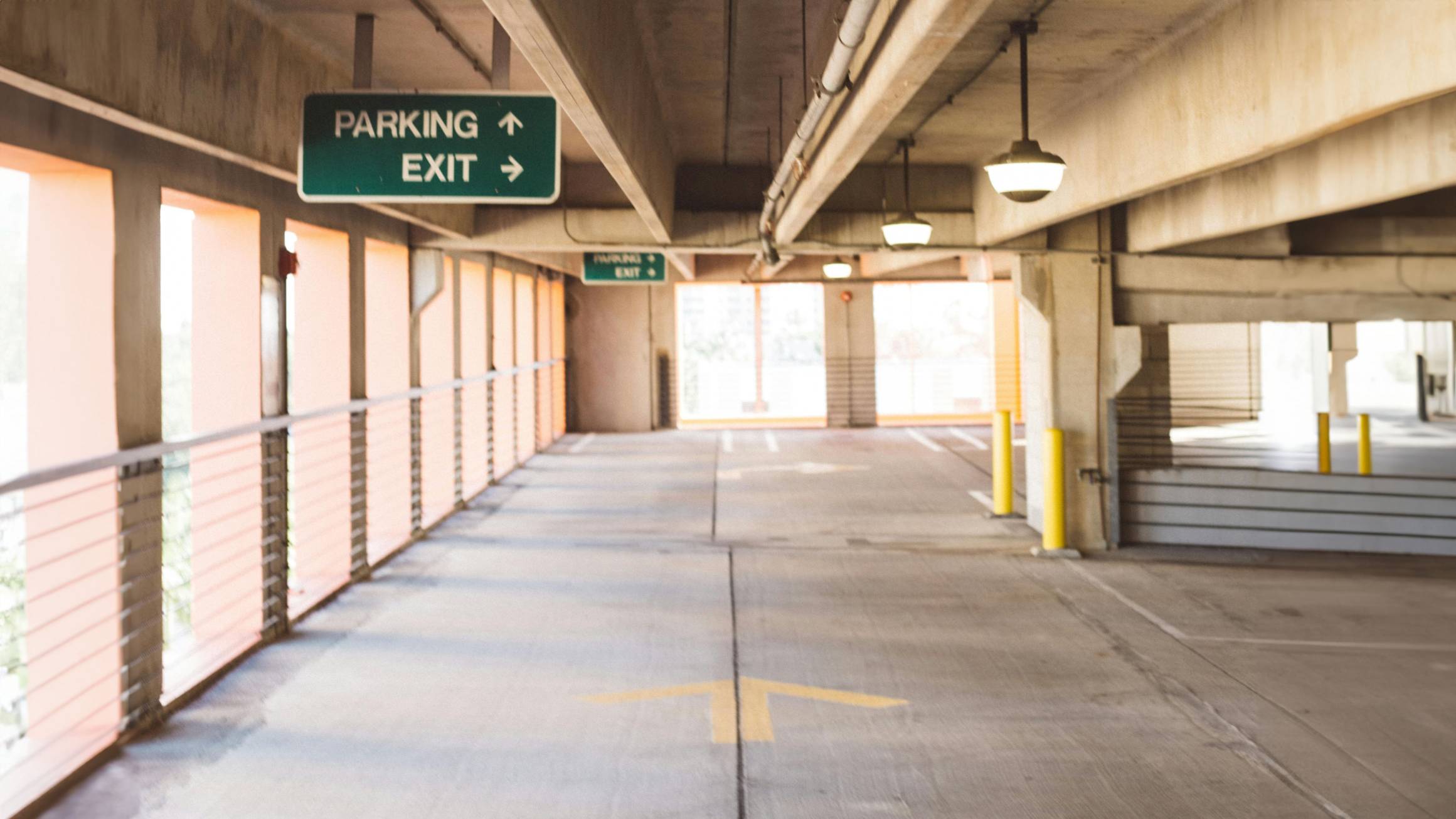 interior of a parking garage