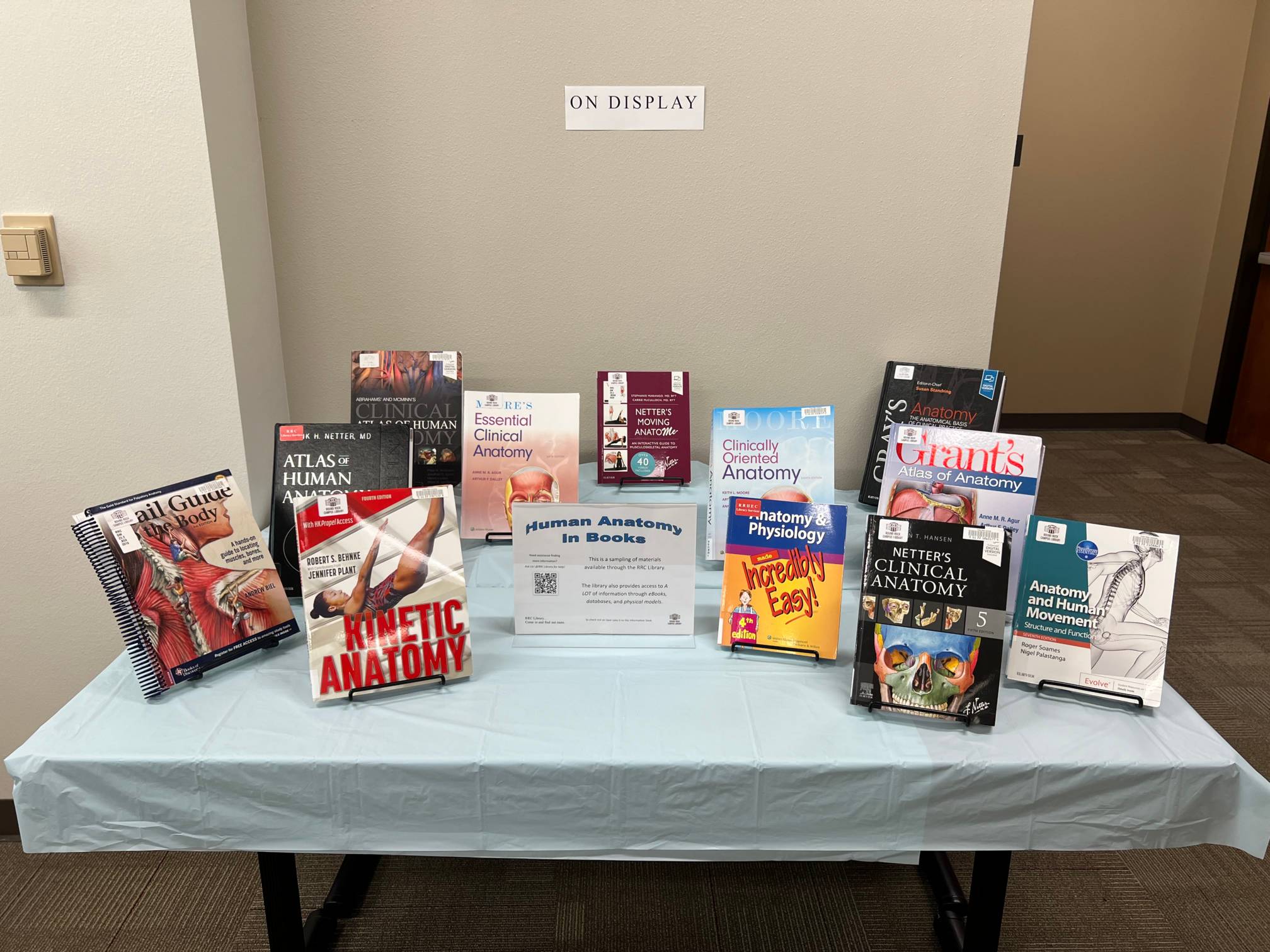 selection of books displayed on a table