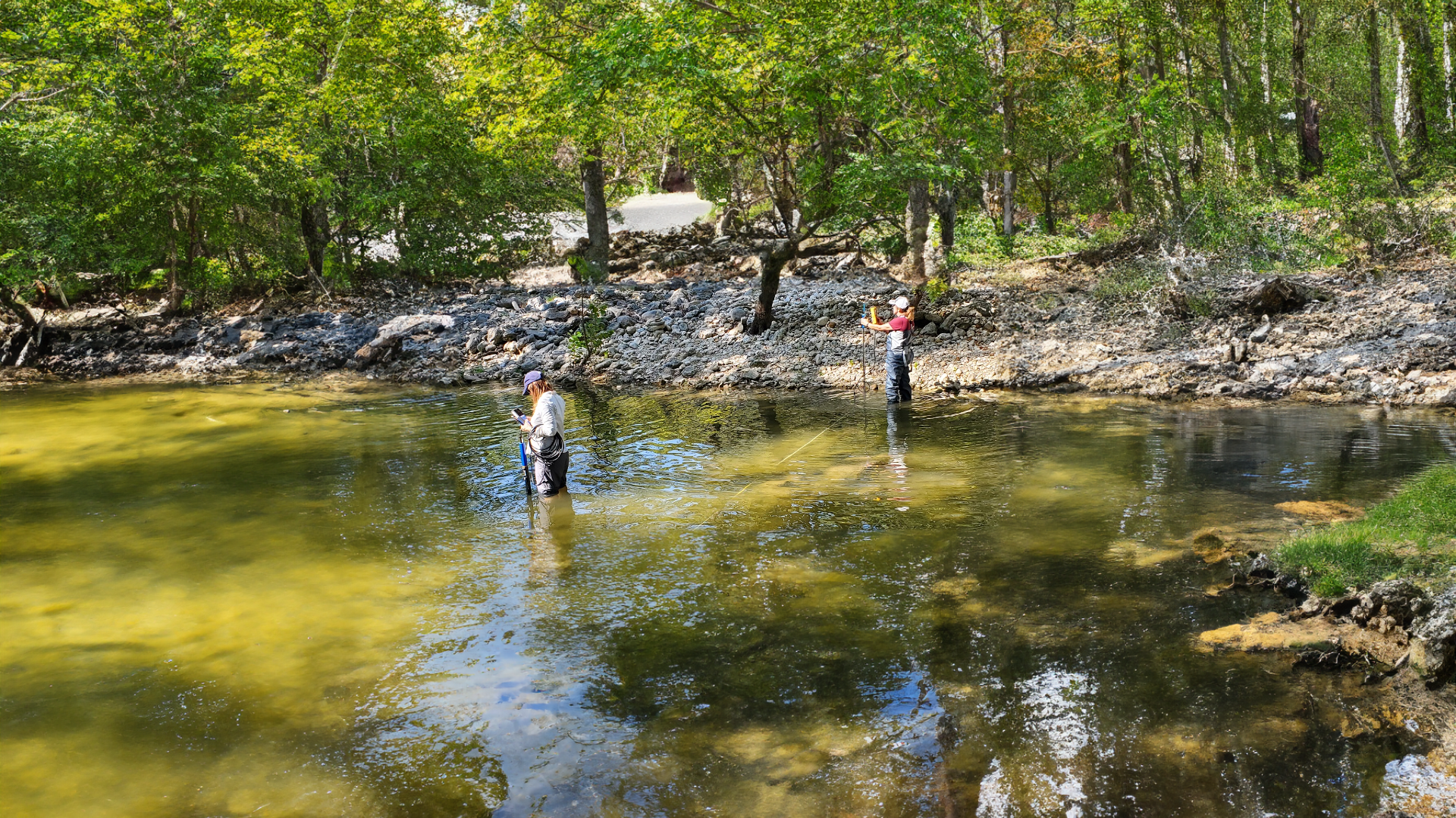 meadows center staff testing water quality