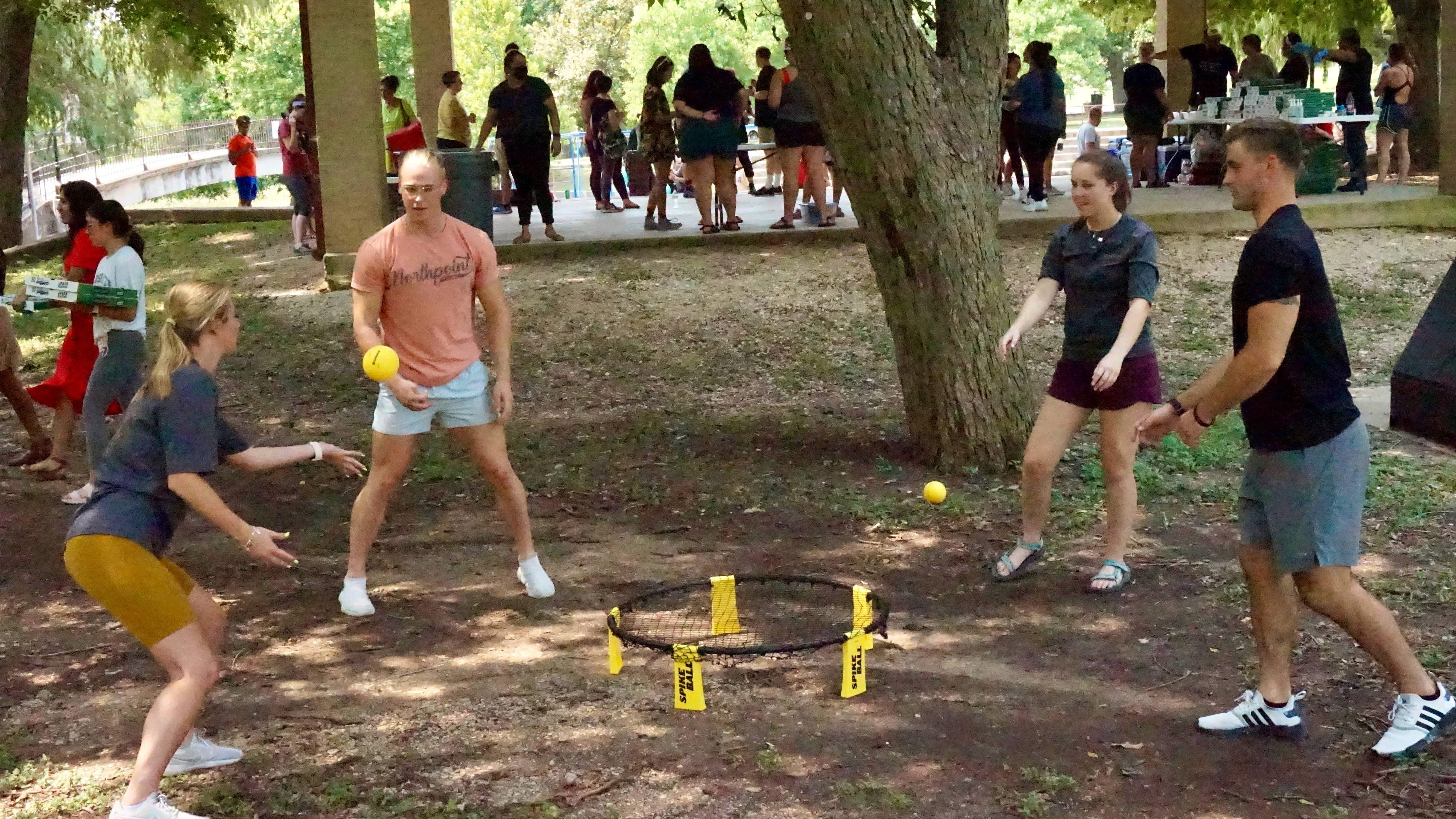 ESS Students playing spike ball